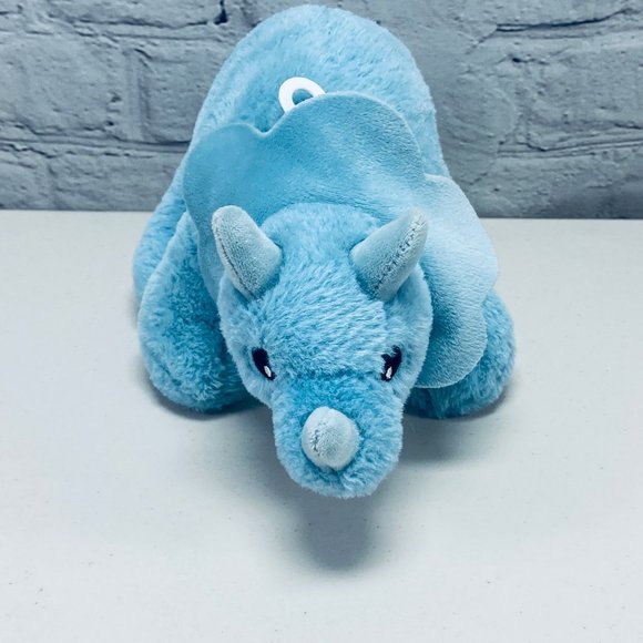 Kellytoy Blue Dinosaur Baby Rattle Plush Toy Triceratops 2020 - Picture 2 of 6